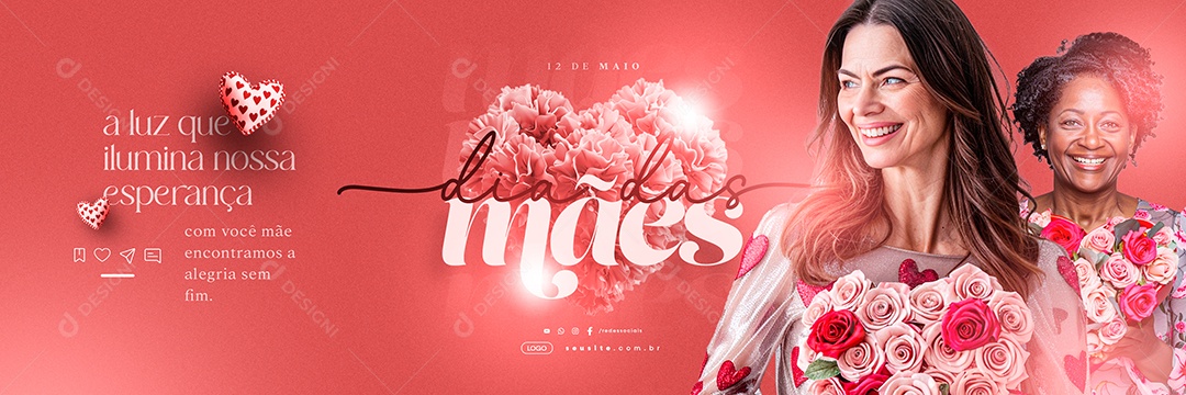 Carrossel Dia das Mães 12 de Maio A Luz que Ilumina Social Media PSD Editável