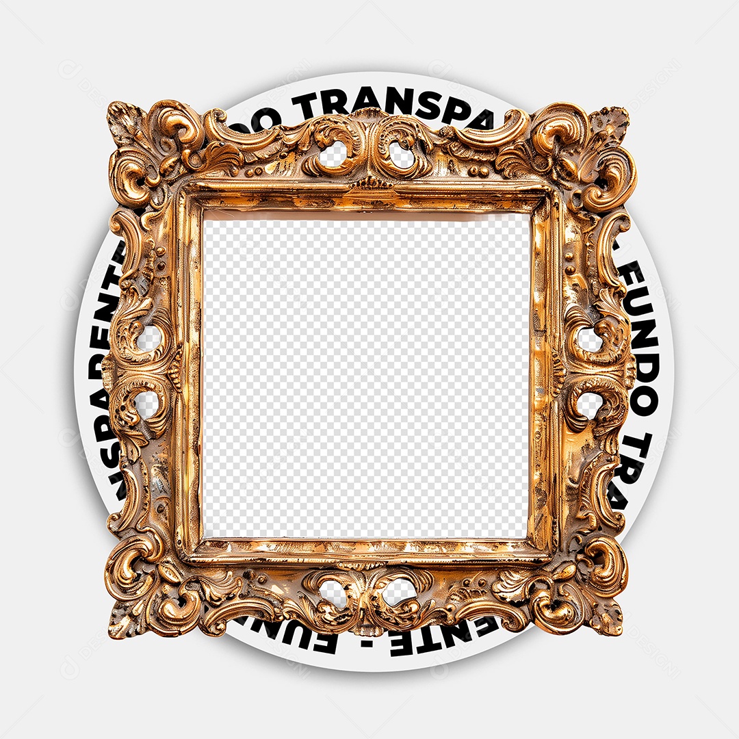 Moldura Antiga Elemento 3D para Composição PSD