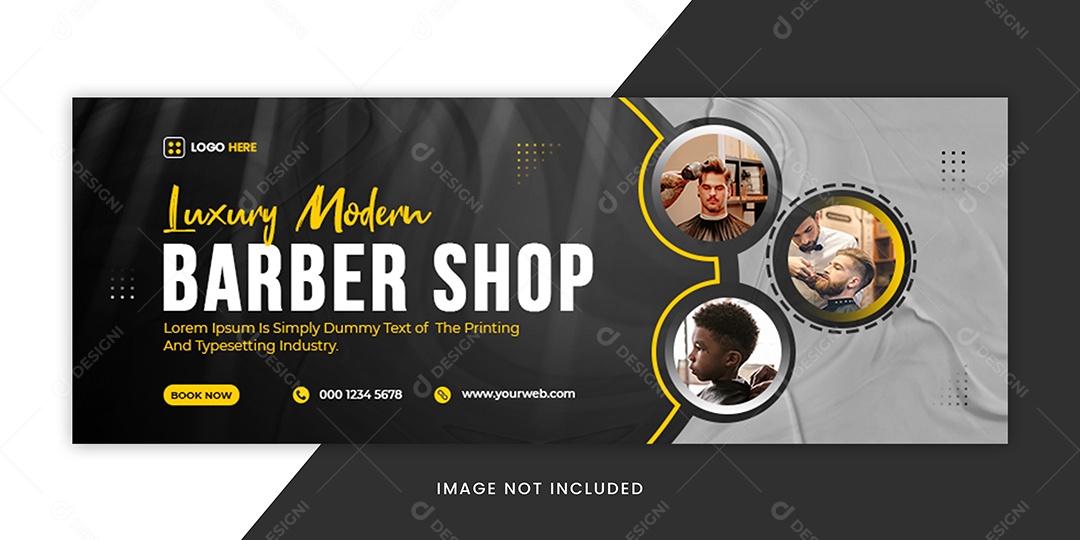 Banner Barbearia Social Media PSD Editável