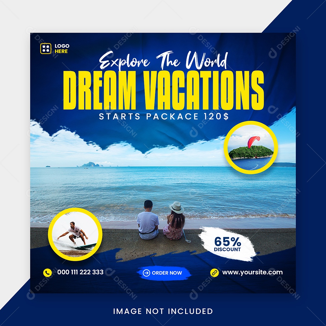 Agência de Viagem Férias Dos Sonhos Social Media PSD Editável