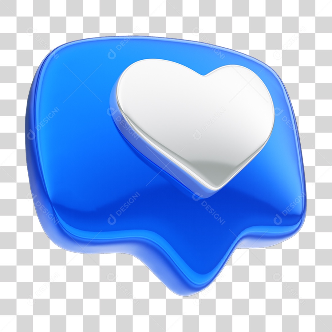 Balão de Texto com Coração PNG Transparente