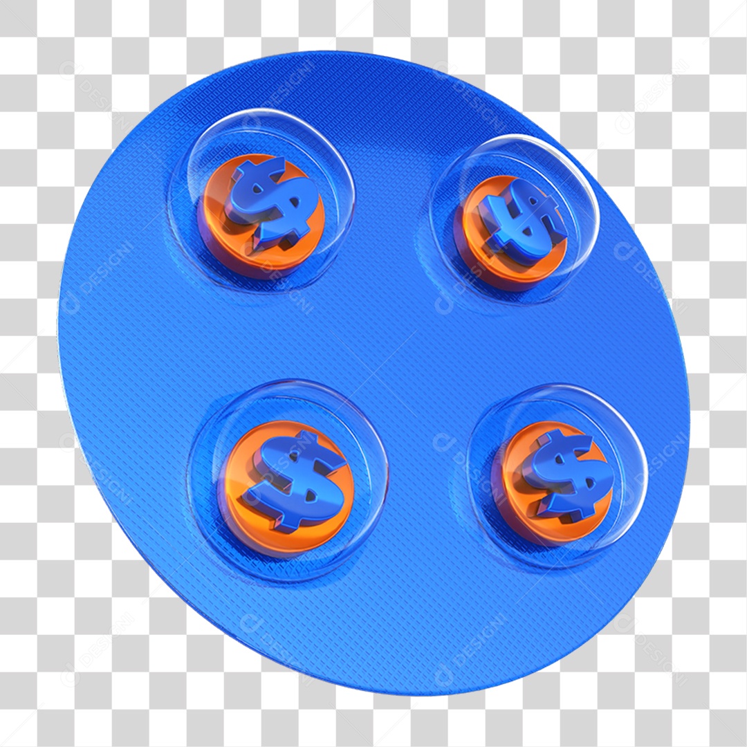 Elemento 3D Embalagem de Comprimidos com Cifrão PNG Transparente