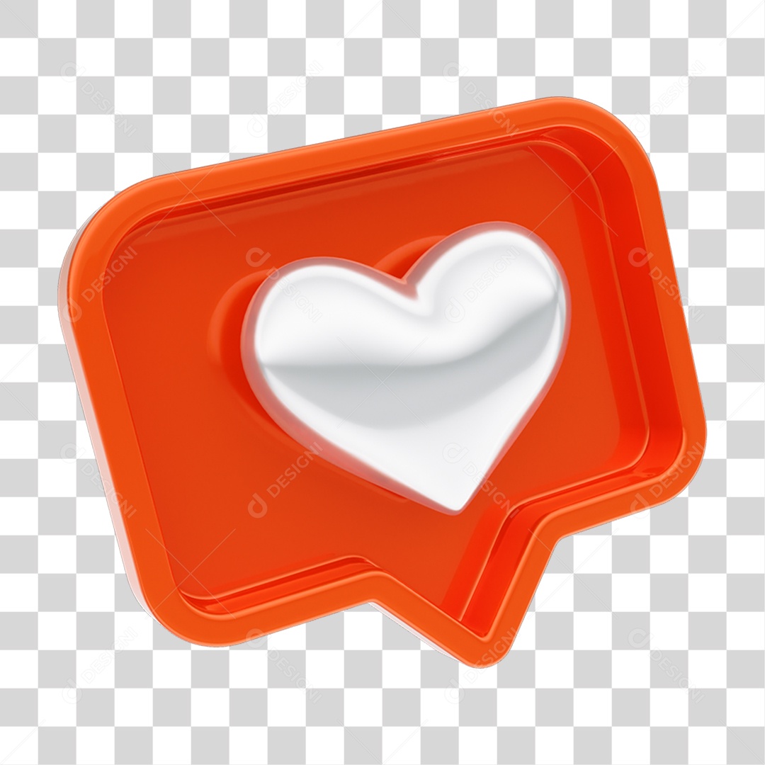 Transparent PNG Heart Message Chat Text Box 3D Element