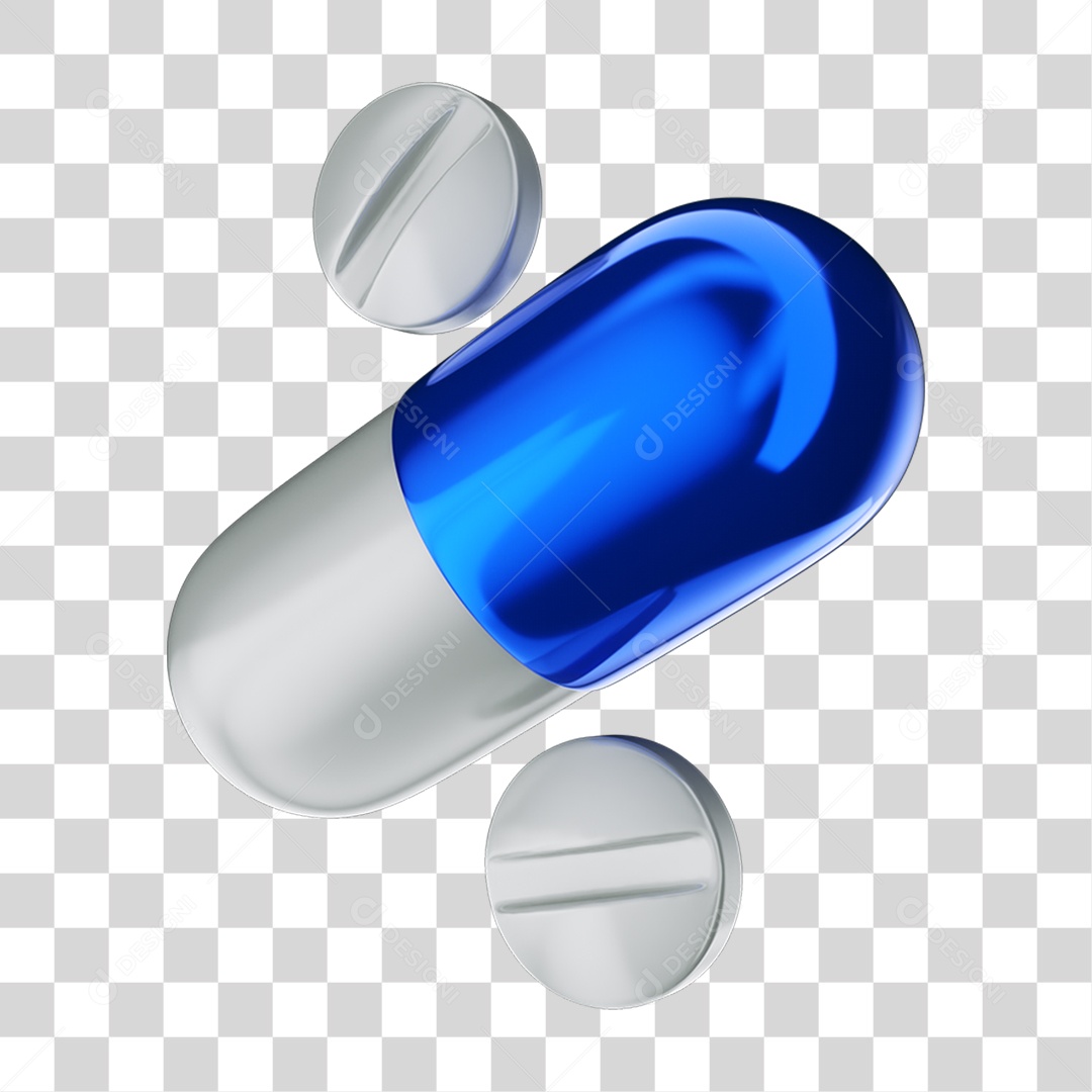 Elemento 3D Cápsula Comprimido PNG Transparente
