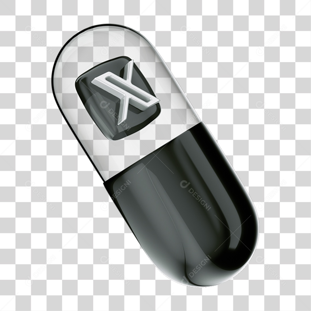 Elemento 3D Cápsula Twitter PNG Transparente