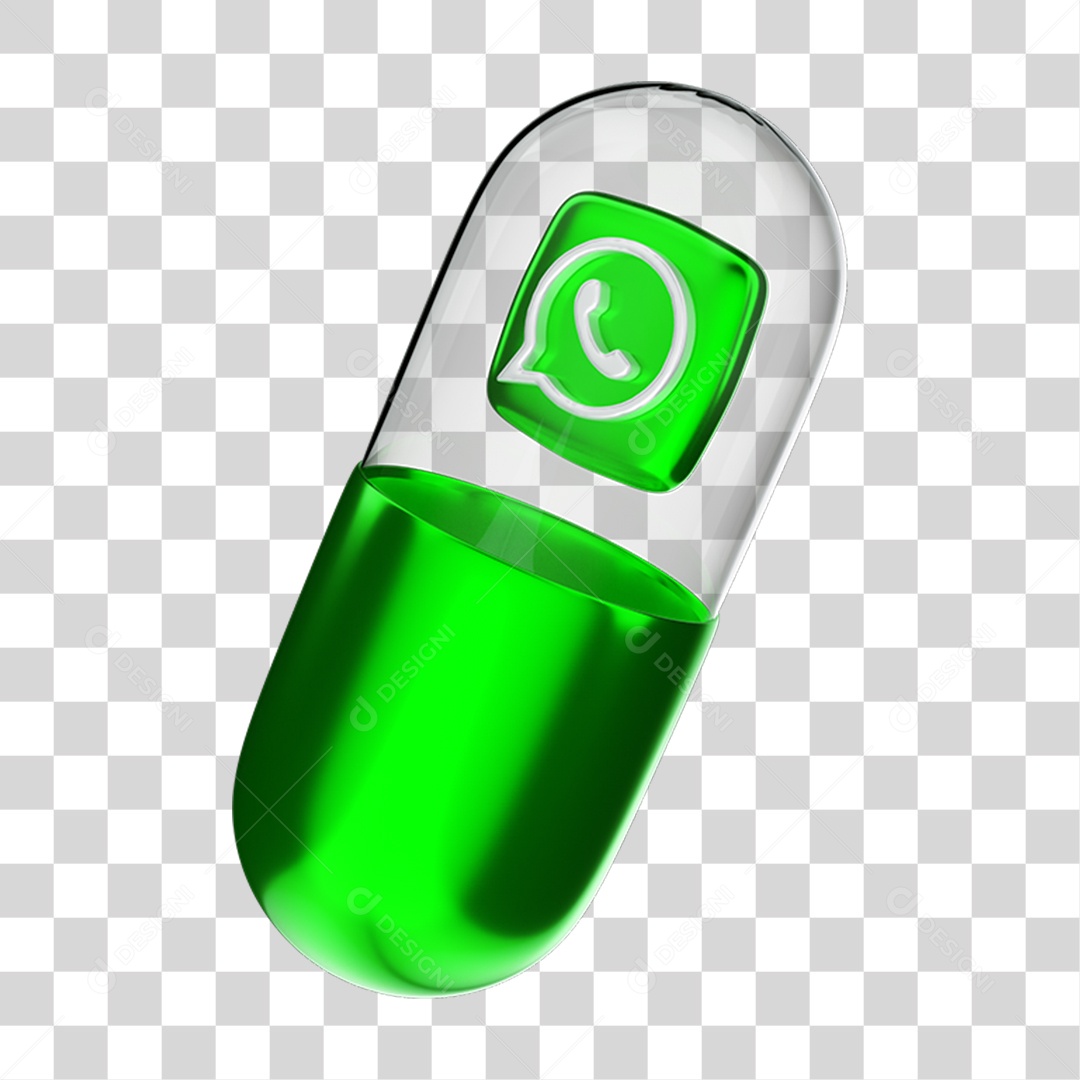 Elemento 3D Cápsula WhatsApp PNG Transparente