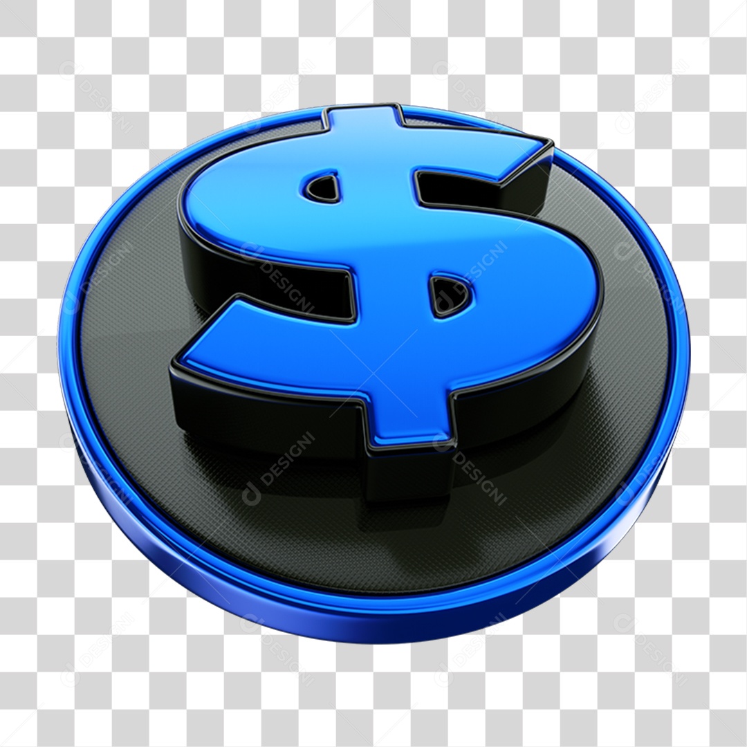 Elemento 3D Cifrão Símbolo PNG Transparente