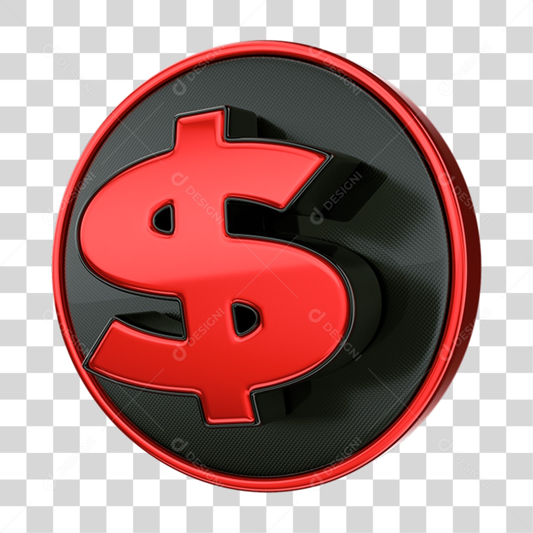 Elemento 3D Cifrão Símbolo PNG Transparente