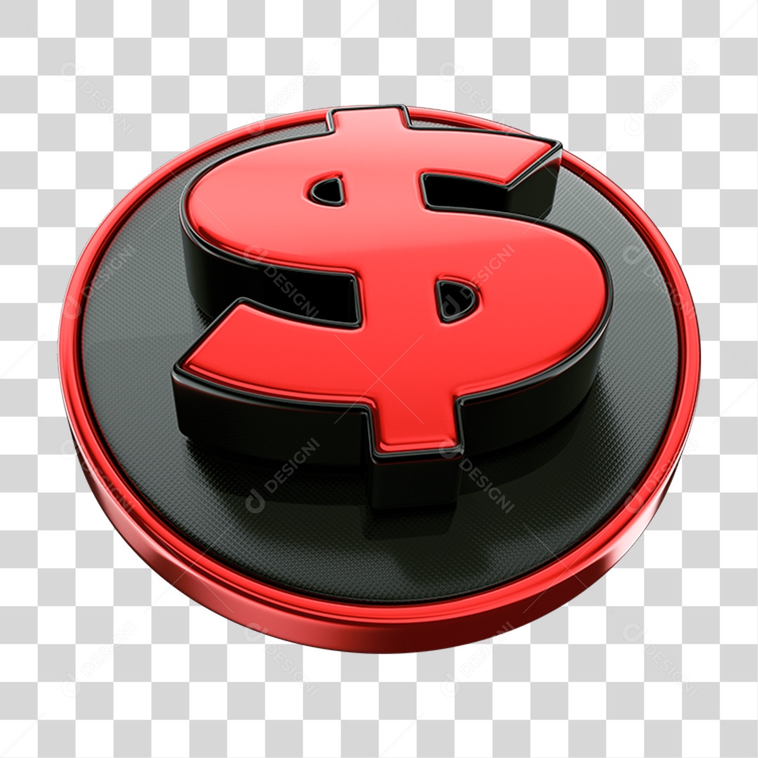 Elemento 3D Cifrão Símbolo PNG Transparente