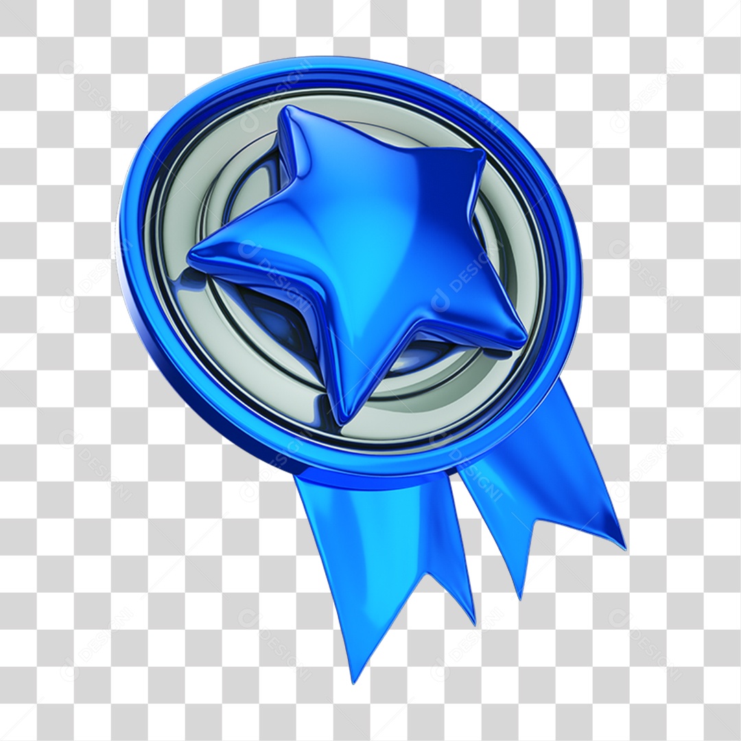 Elemento 3D Medalha Estrela PNG Transparente