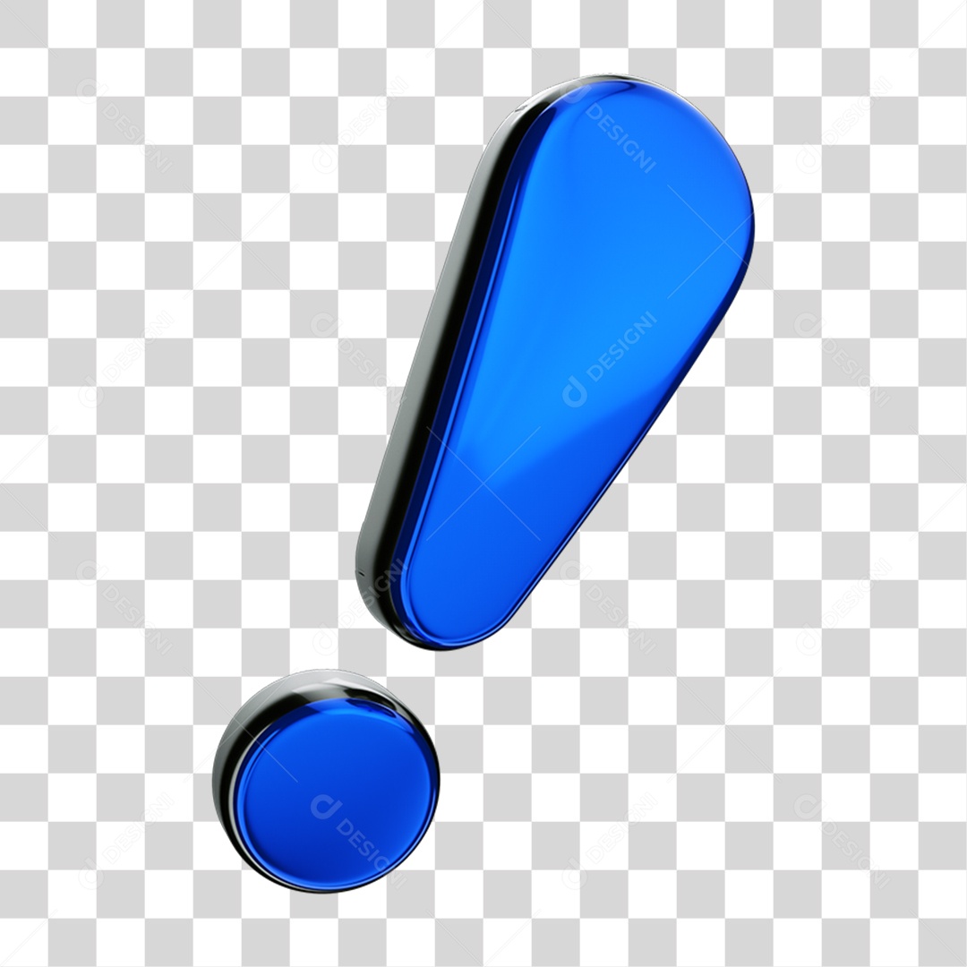 Elemento 3D Ponto de Exclamação PNG Transparente