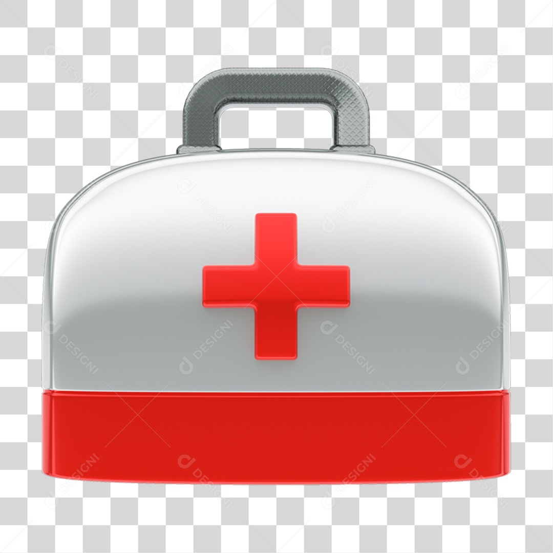 Elemento 3D Maleta de Ajuda Médica PNG Transparente