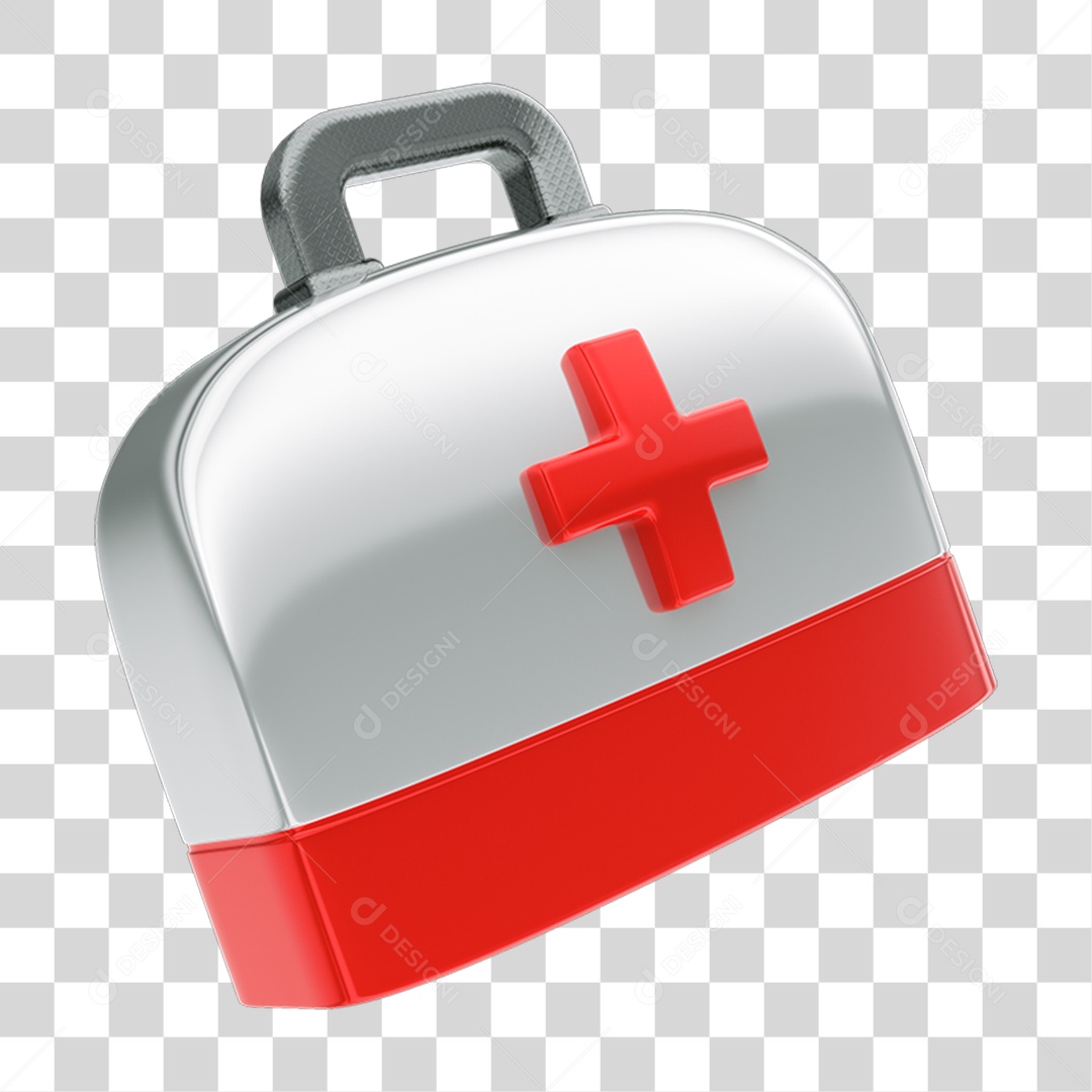 Elemento 3D Maleta de Ajuda Médica PNG Transparente