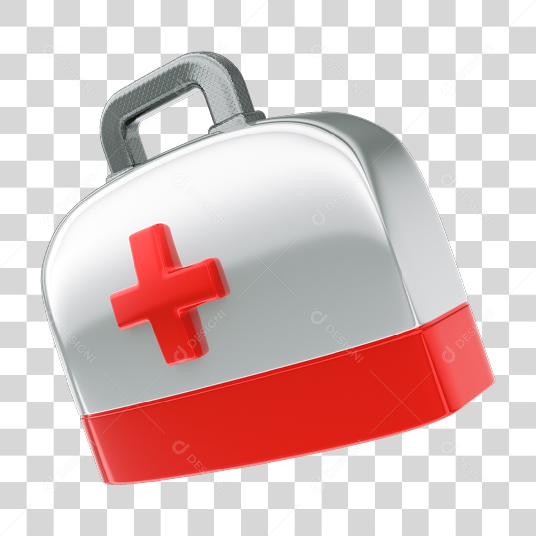 Elemento 3D Maleta de Ajuda Médica PNG Transparente