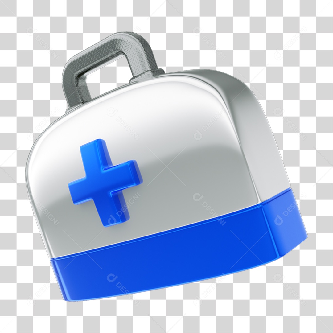 Elemento 3D Maleta de Ajuda Médica PNG Transparente