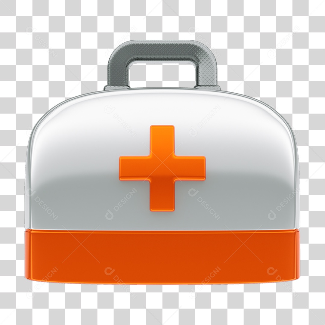 Elemento 3D Maleta de Ajuda Médica PNG Transparente