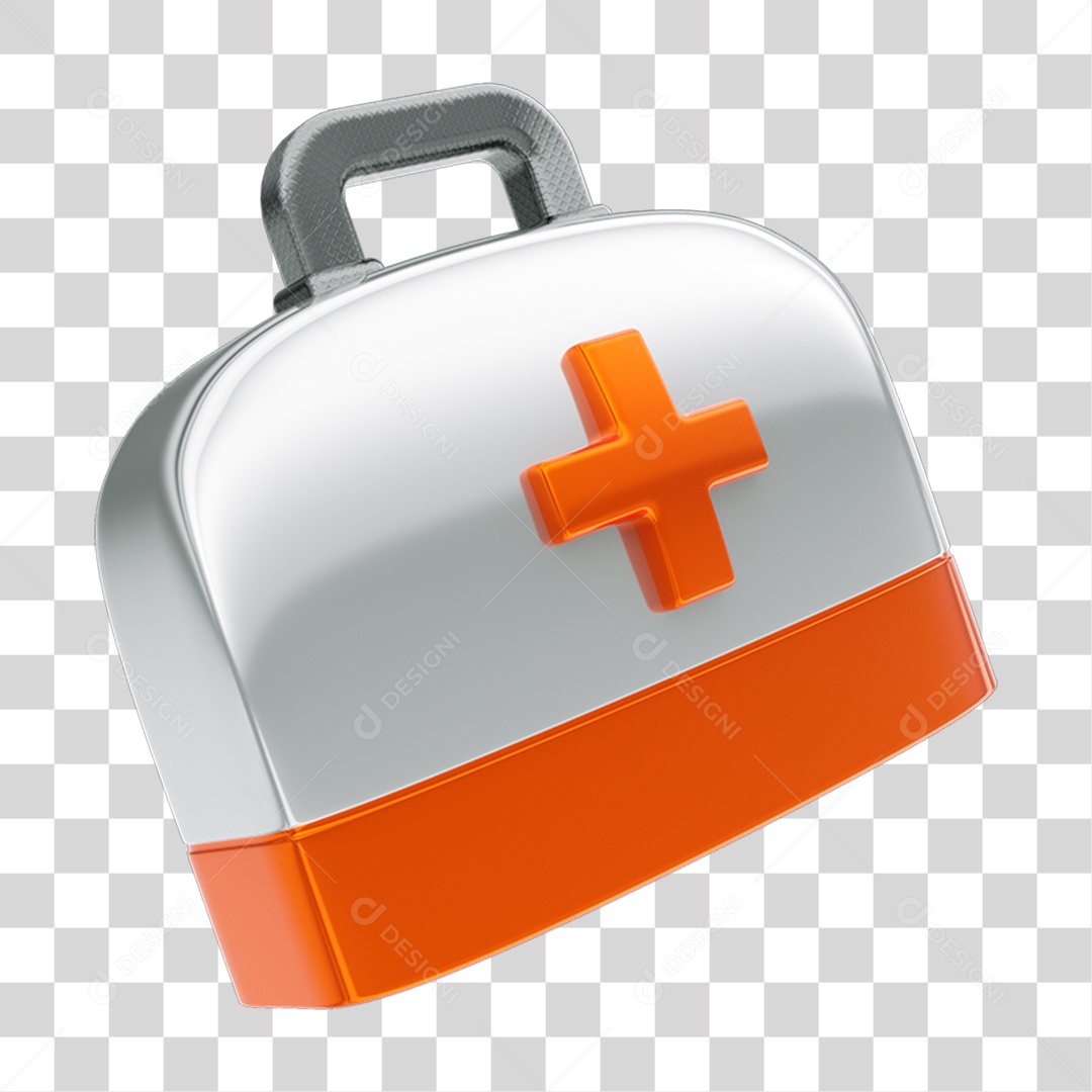 Elemento 3D Maleta de Ajuda Médica PNG Transparente