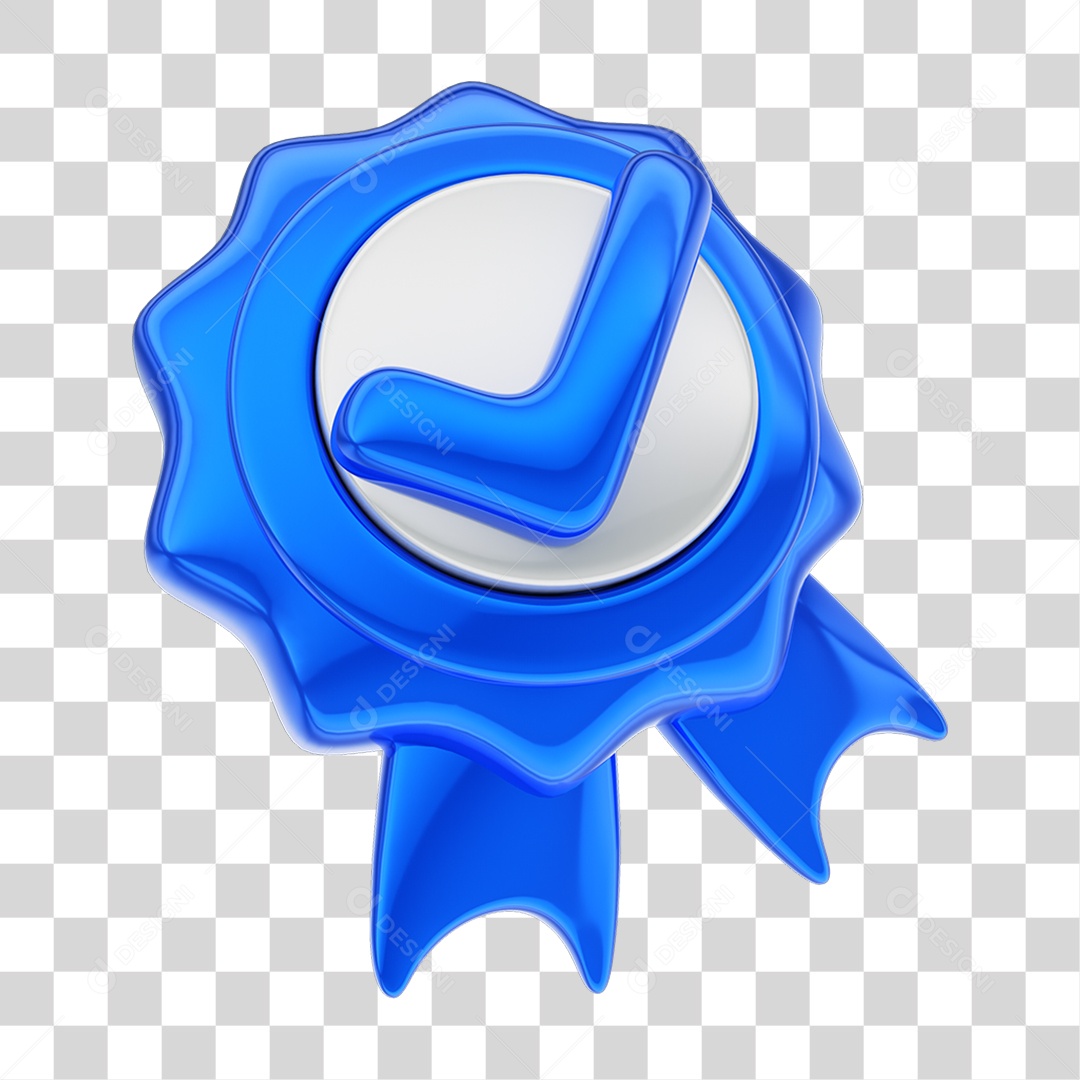 Elemento 3D Certo Verificado Selo PNG Transparente