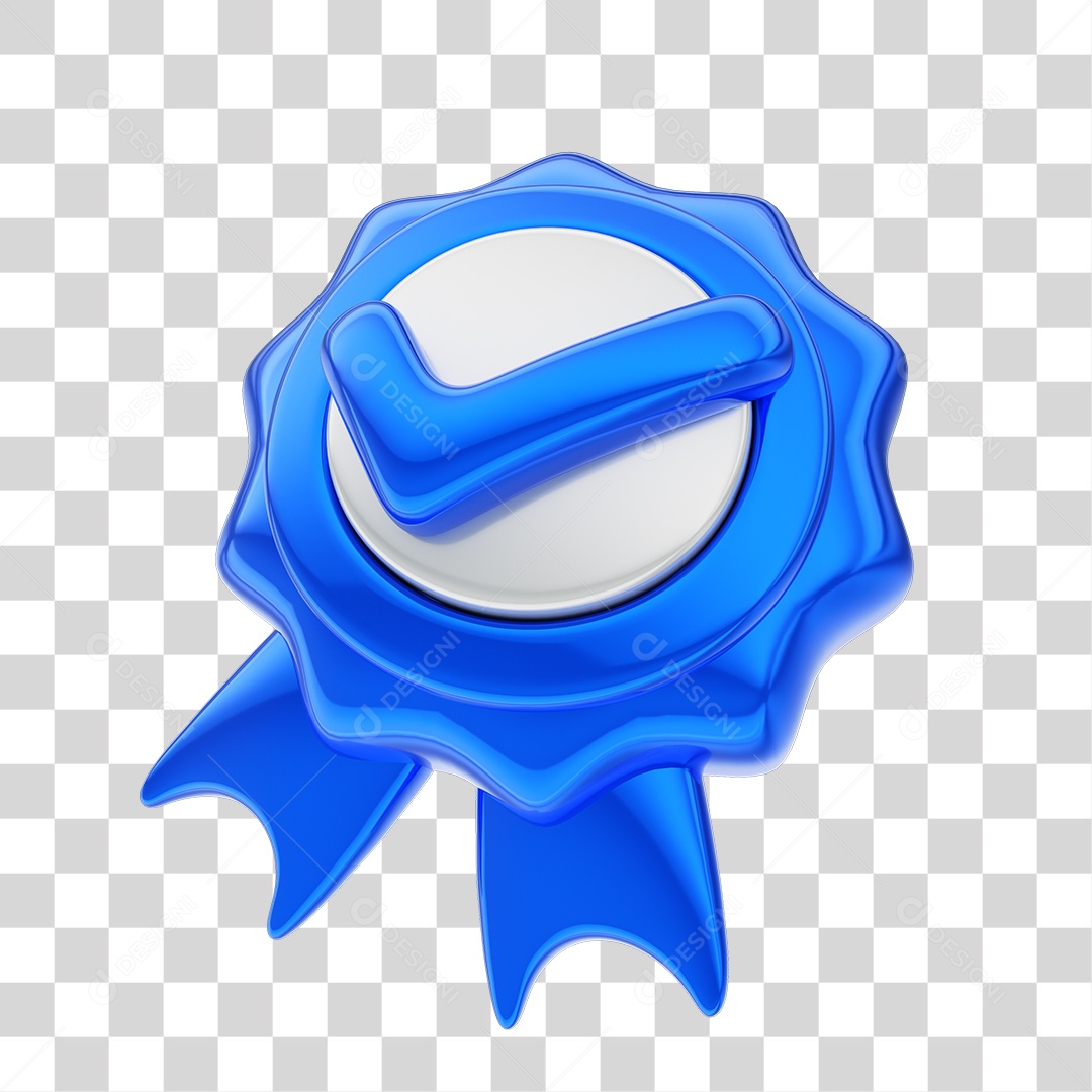 Elemento 3D Certo Verificado Selo PNG Transparente