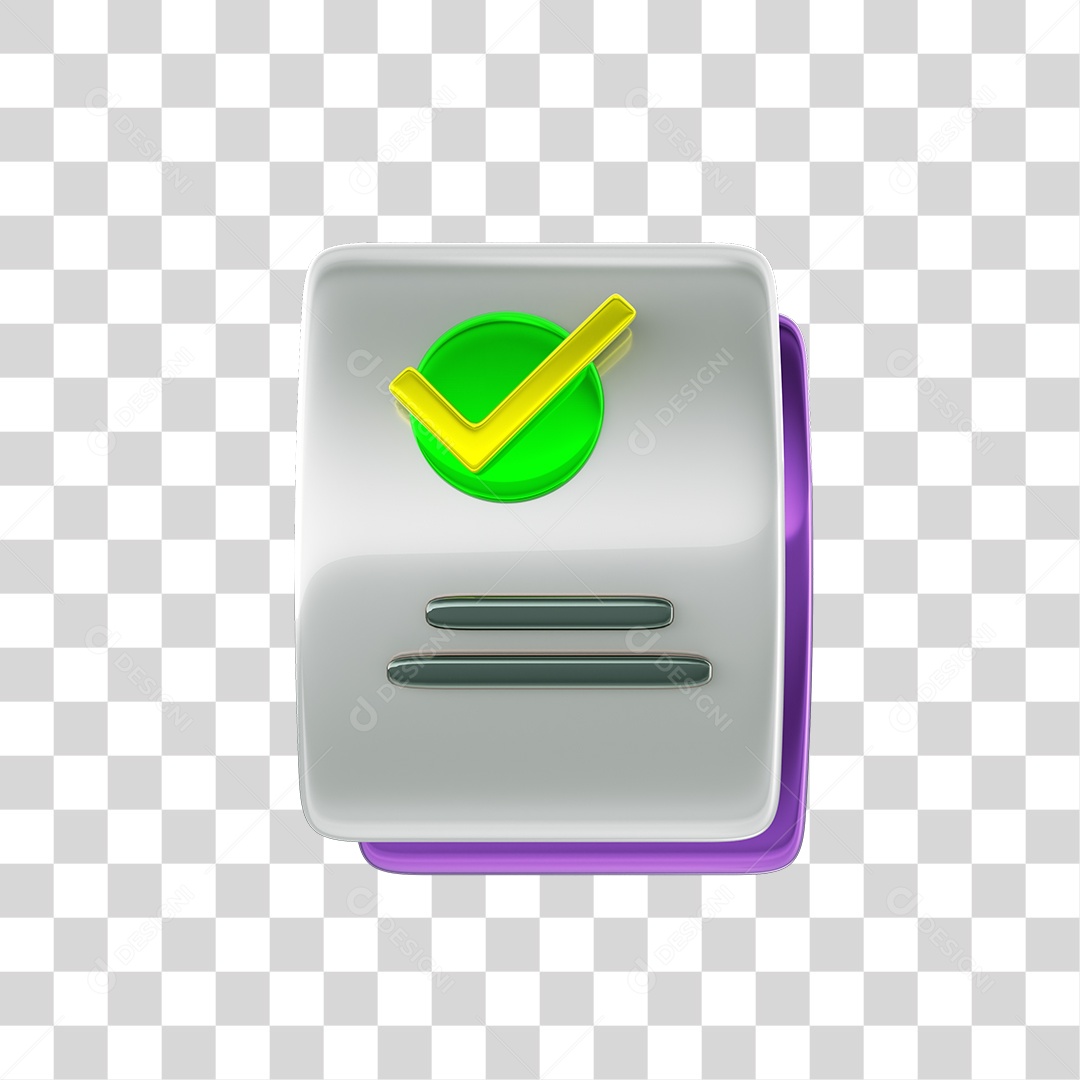 Elemento 3D Páginas Verificado PNG Transparente