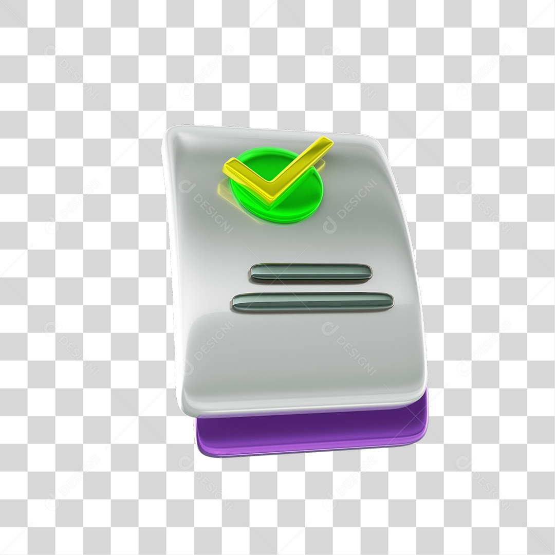 Elemento 3D Páginas Verificado PNG Transparente