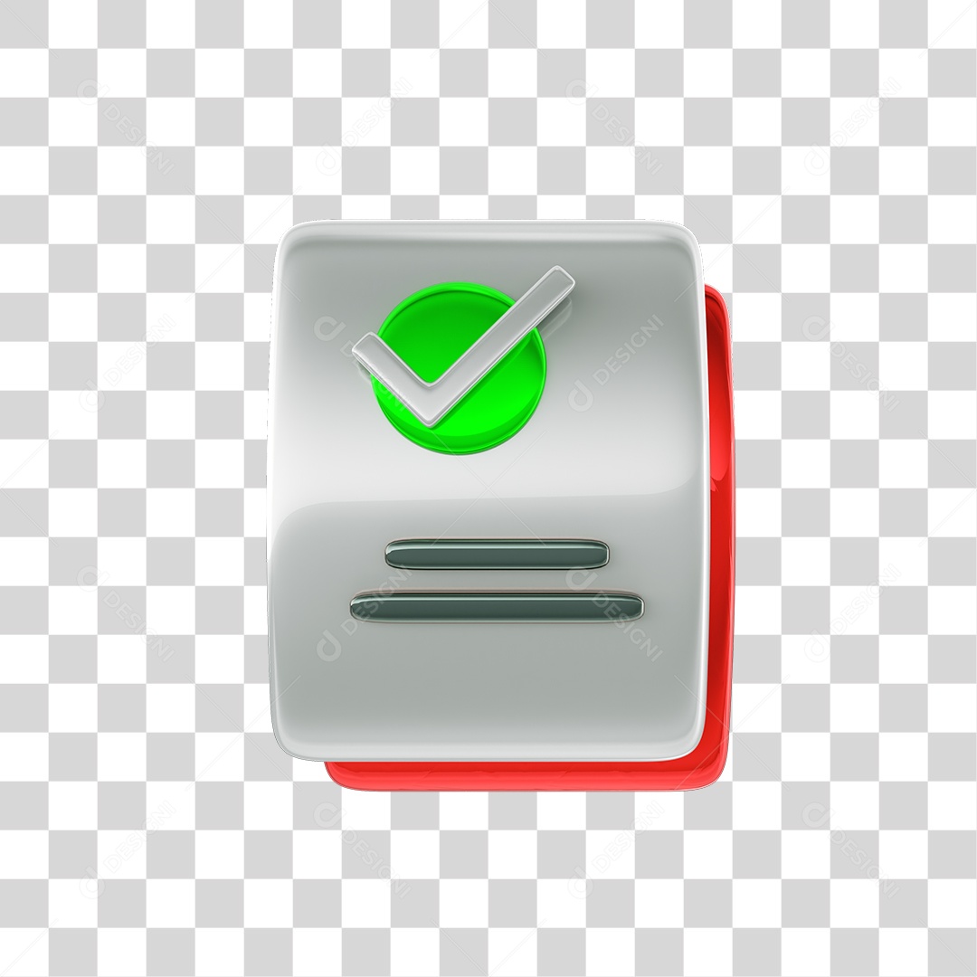 Elemento 3D Páginas Verificado PNG Transparente
