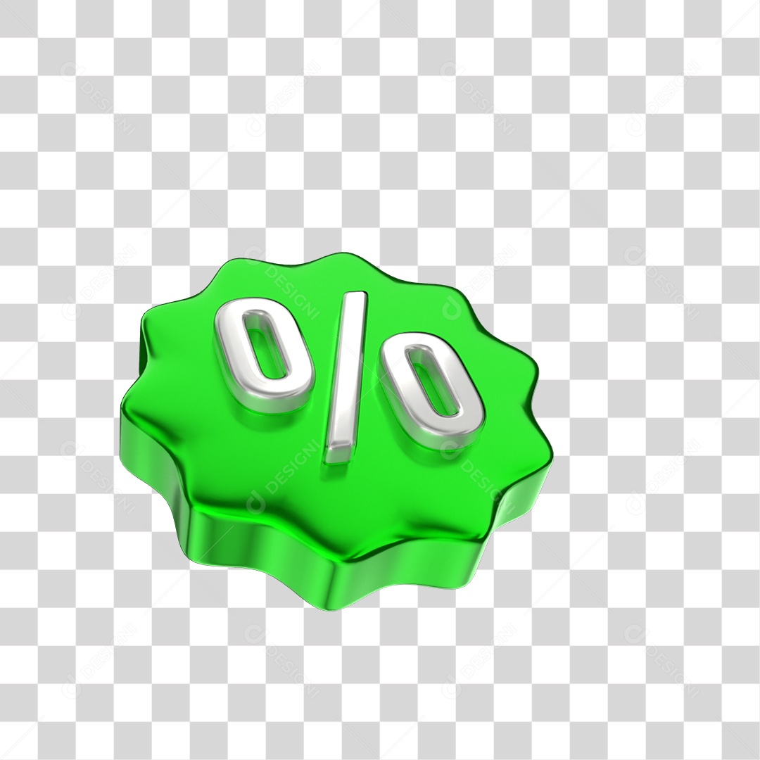 Elemento 3D Porcentagem PNG Transparente