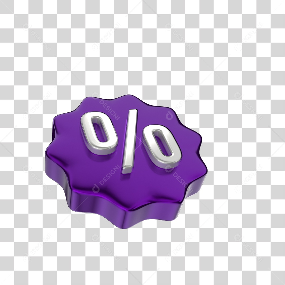 Elemento 3D Porcentagem PNG Transparente