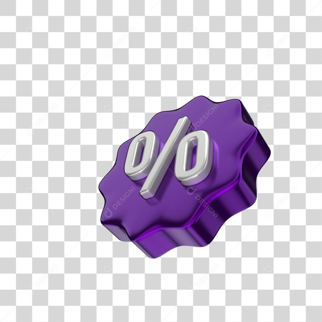 Elemento 3D Porcentagem PNG Transparente