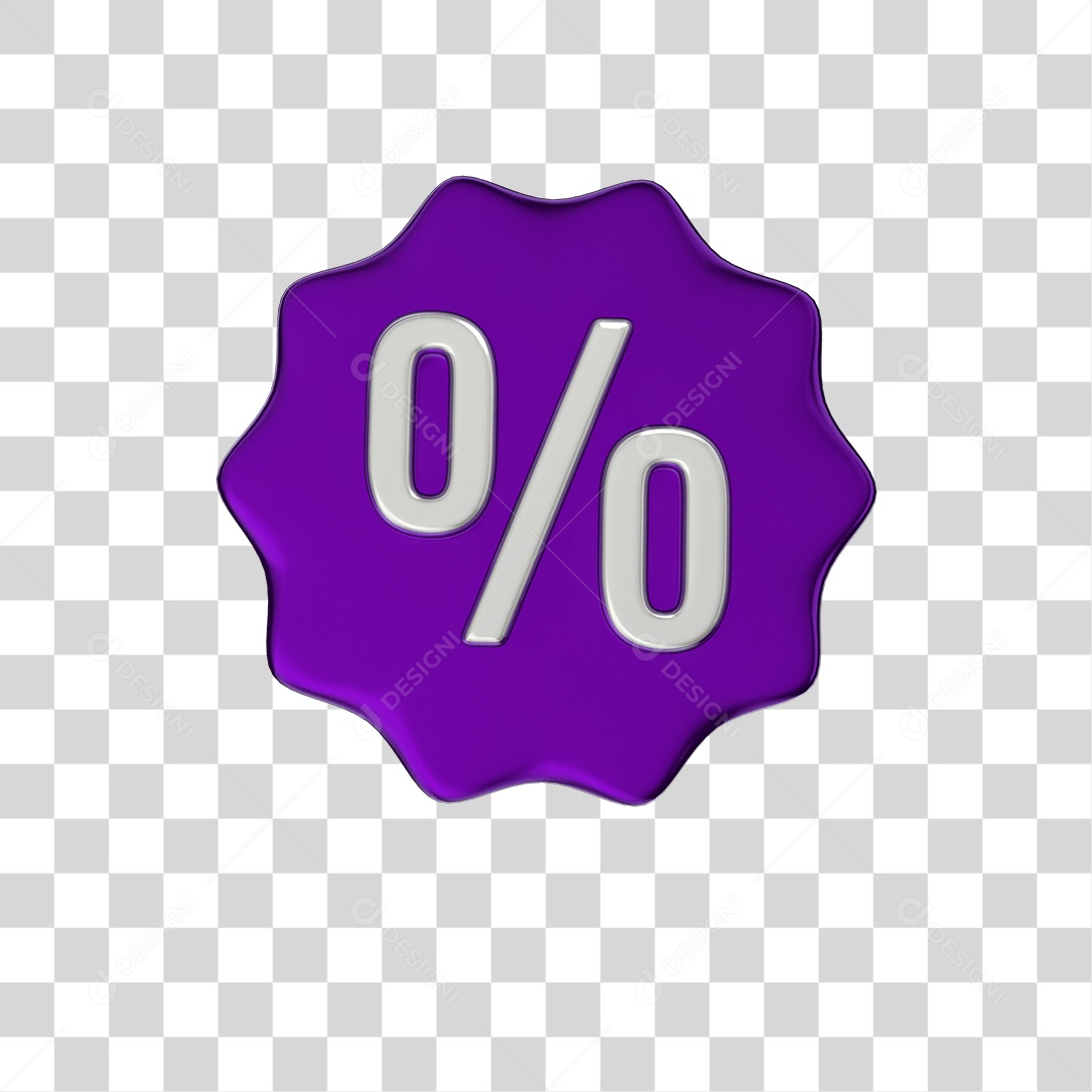 Elemento 3D Porcentagem PNG Transparente