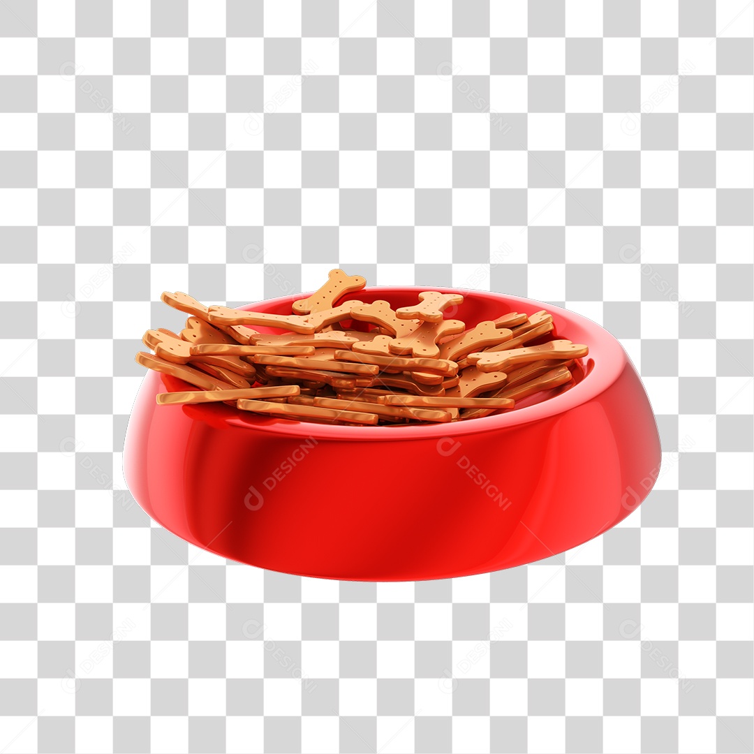 Elemento 3D Pote de Biscoitos Caninos PNG Transparente