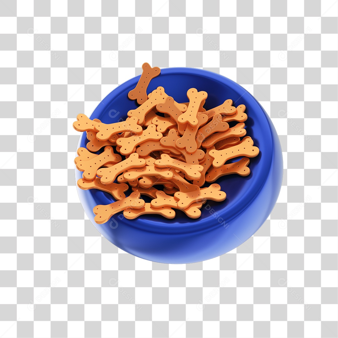 Elemento 3D Pote de Biscoitos Caninos PNG Transparente