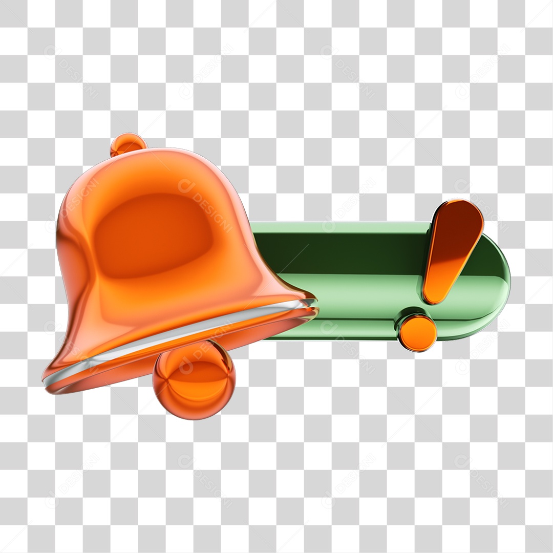 Elemento 3D Sino de Notificação Barra de Pesquisa Sinal de Alerta PNG Transparente