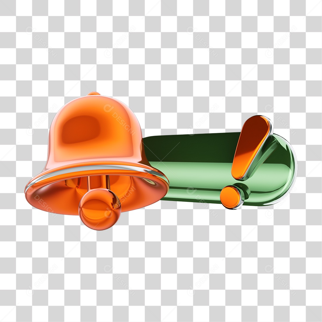 Elemento 3D Sino de Notificação Barra de Pesquisa Sinal de Alerta PNG Transparente