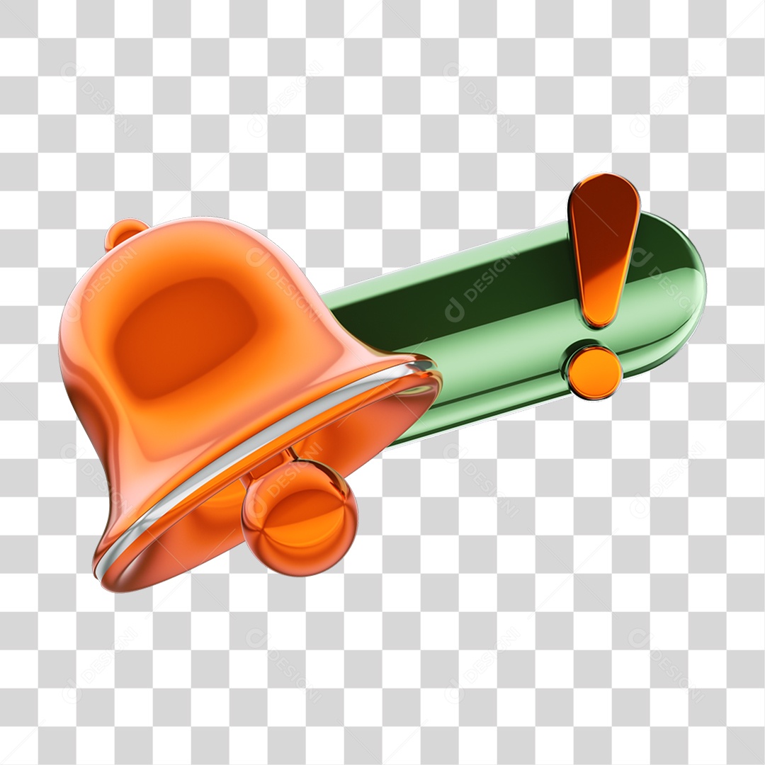 Elemento 3D Sino de Notificação Barra de Pesquisa Sinal de Alerta PNG Transparente