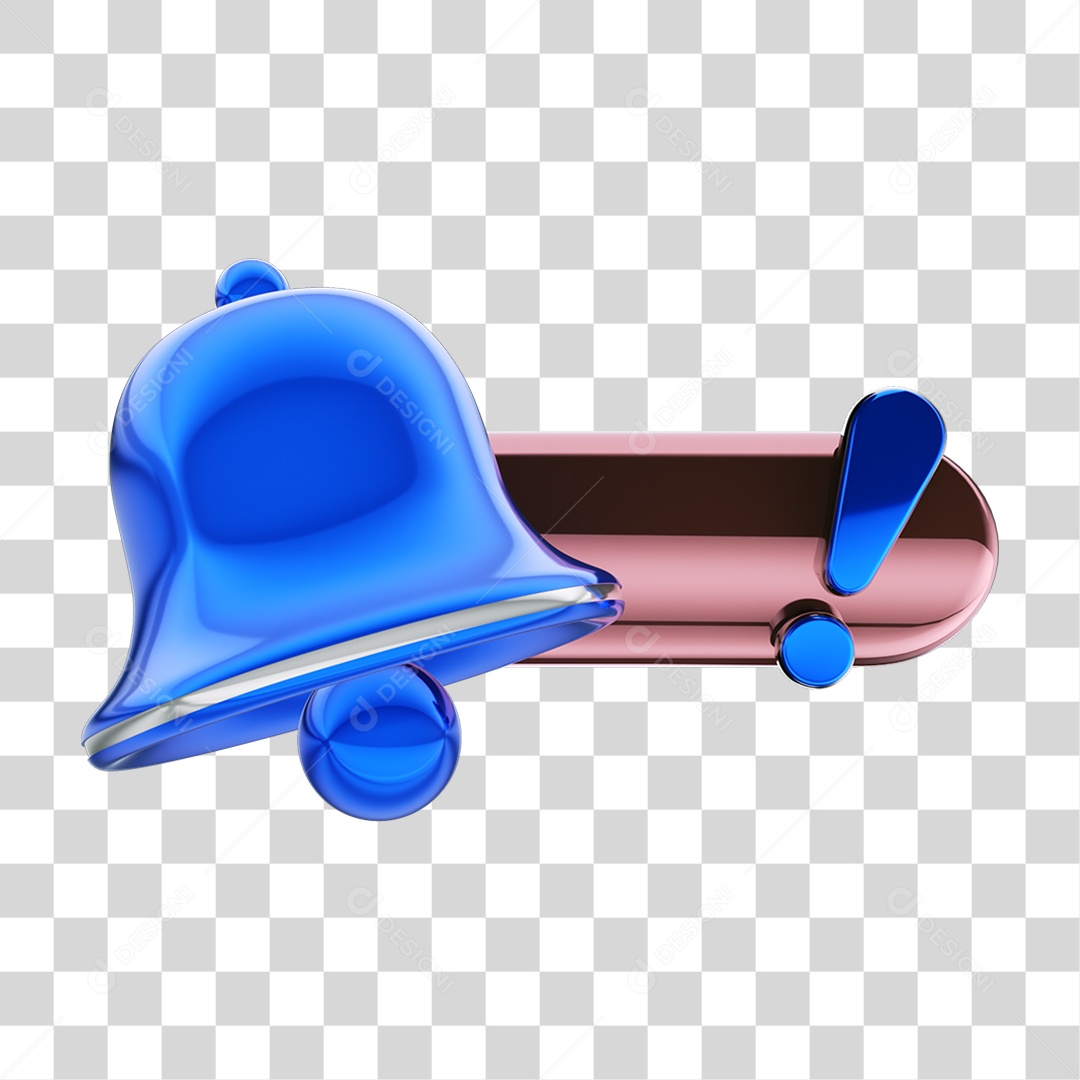 Elemento 3D Sino de Notificação Barra de Pesquisa Sinal de Alerta PNG Transparente