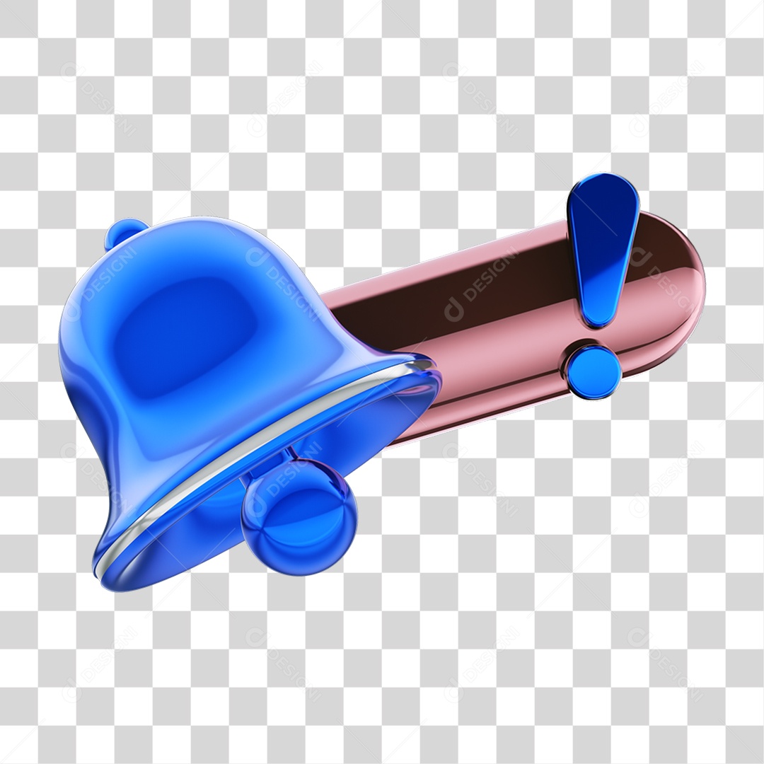 Elemento 3D Sino de Notificação Barra de Pesquisa Sinal de Alerta PNG Transparente