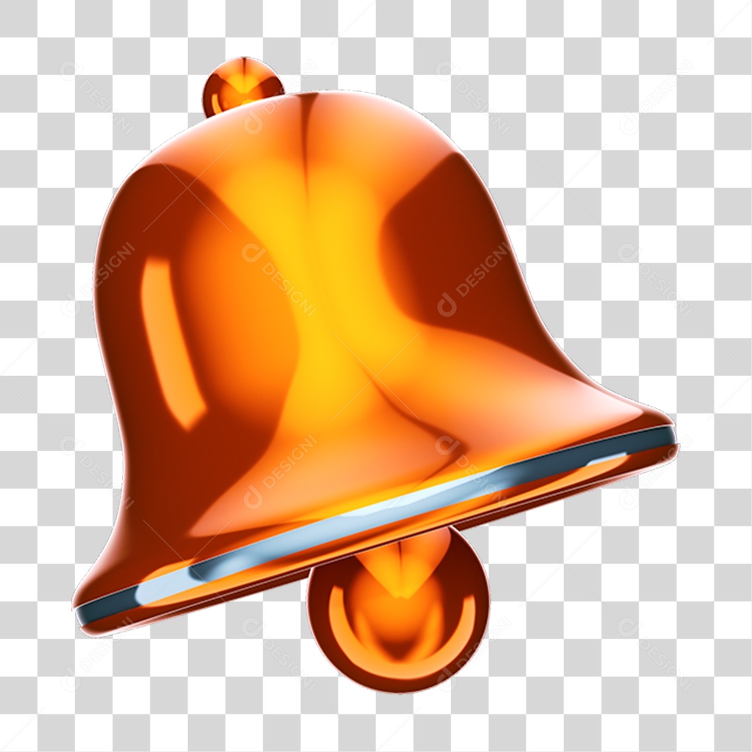 Elemento 3D Sino de Notificação PNG Transparente
