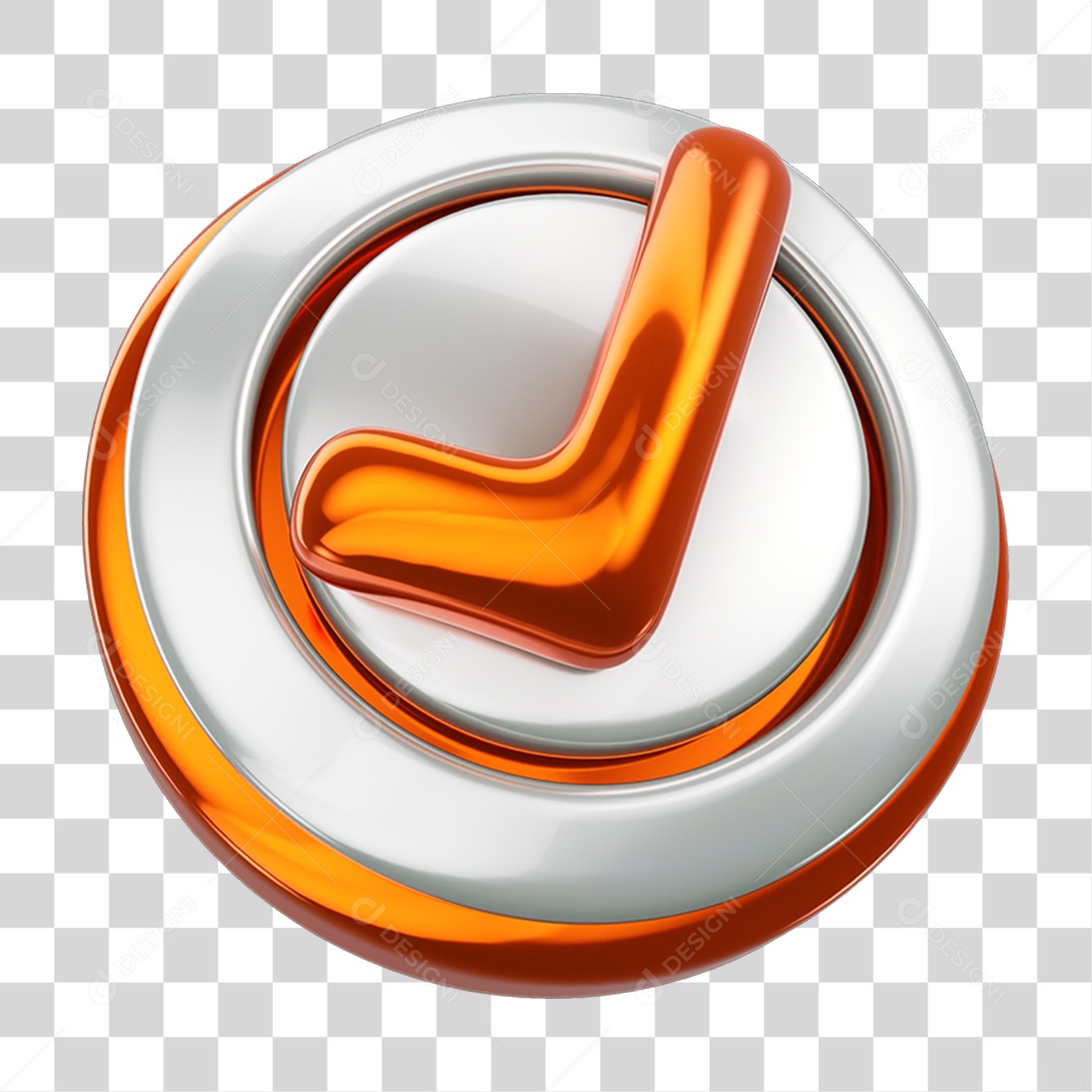 Elemento 3D Verificado Certo PNG Transparente