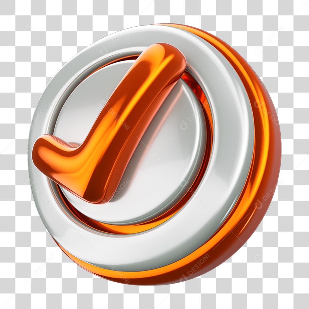 Elemento 3D Verificado Certo PNG Transparente