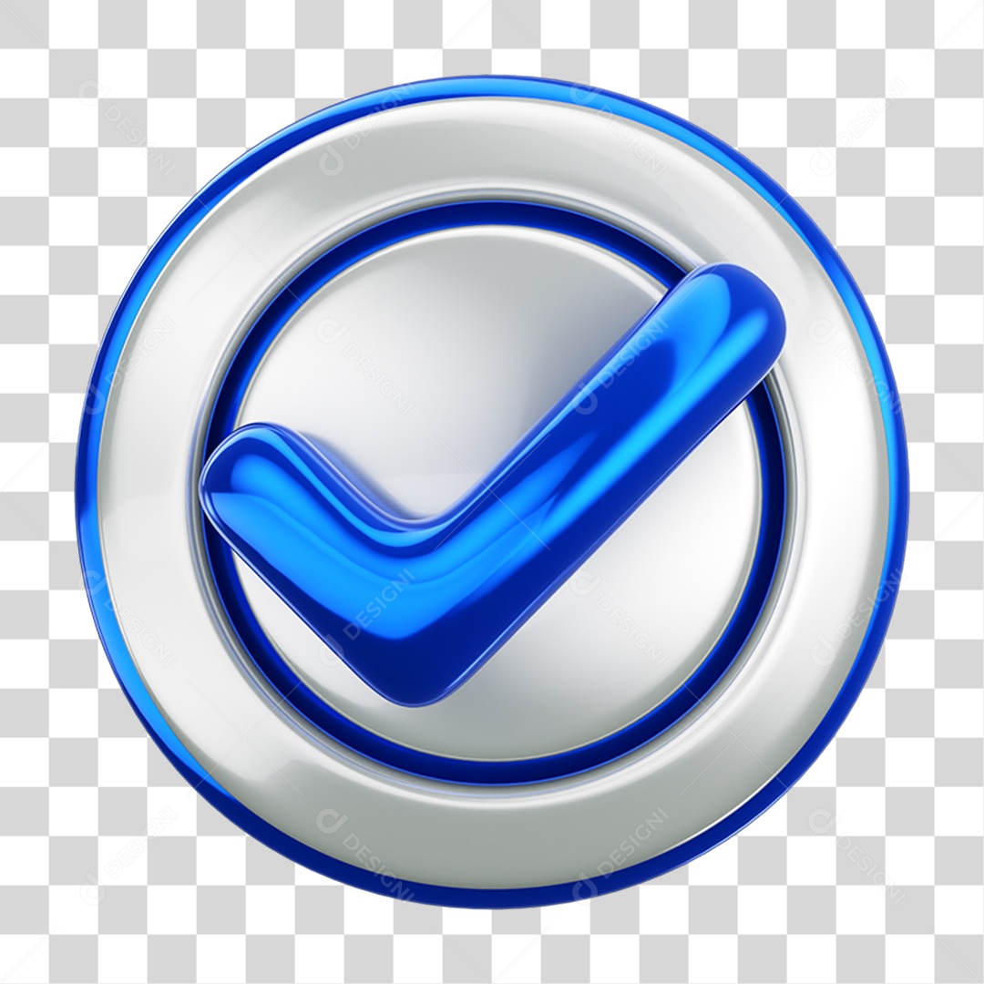Elemento 3D Verificado Certo PNG Transparente