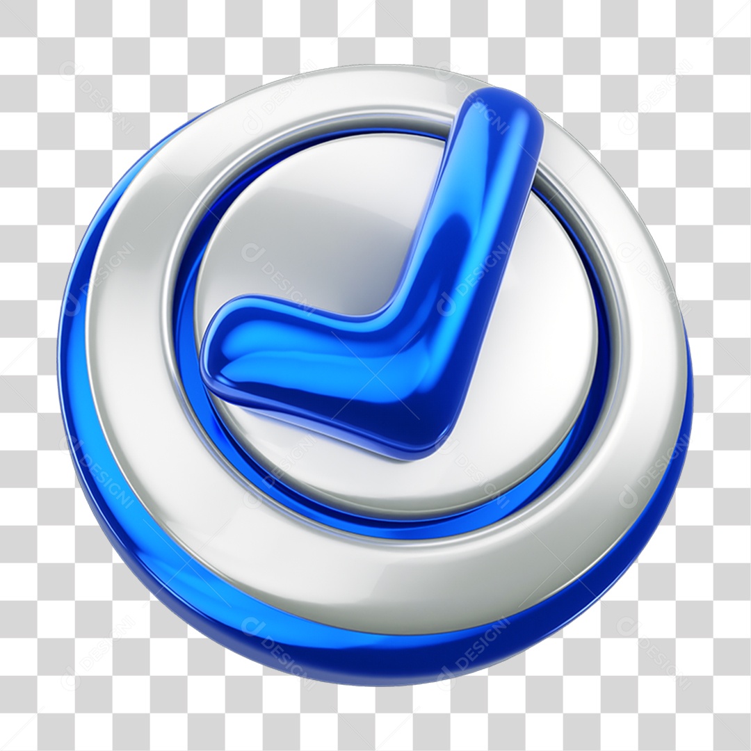 Elemento 3D Verificado Certo PNG Transparente