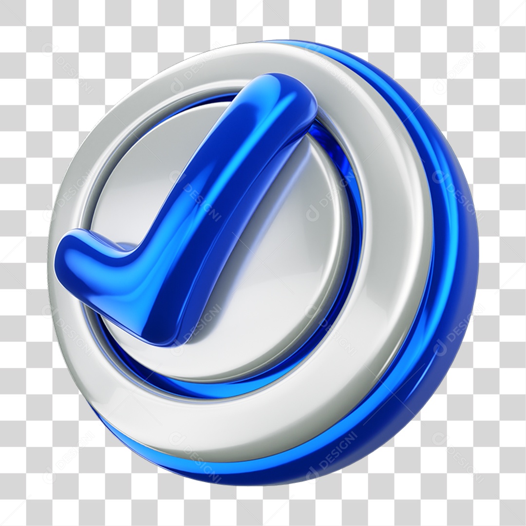 Elemento 3D Verificado Certo PNG Transparente