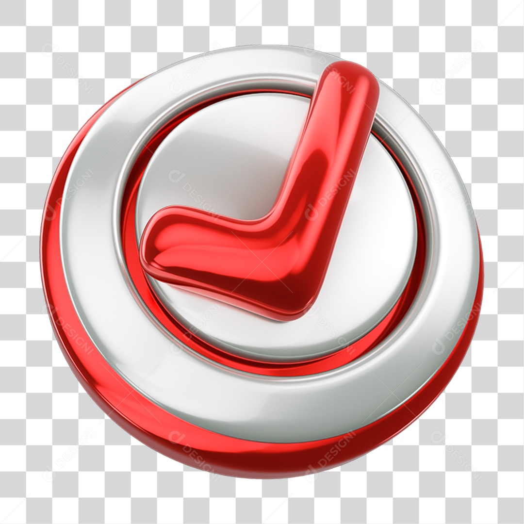 Elemento 3D Verificado Certo PNG Transparente