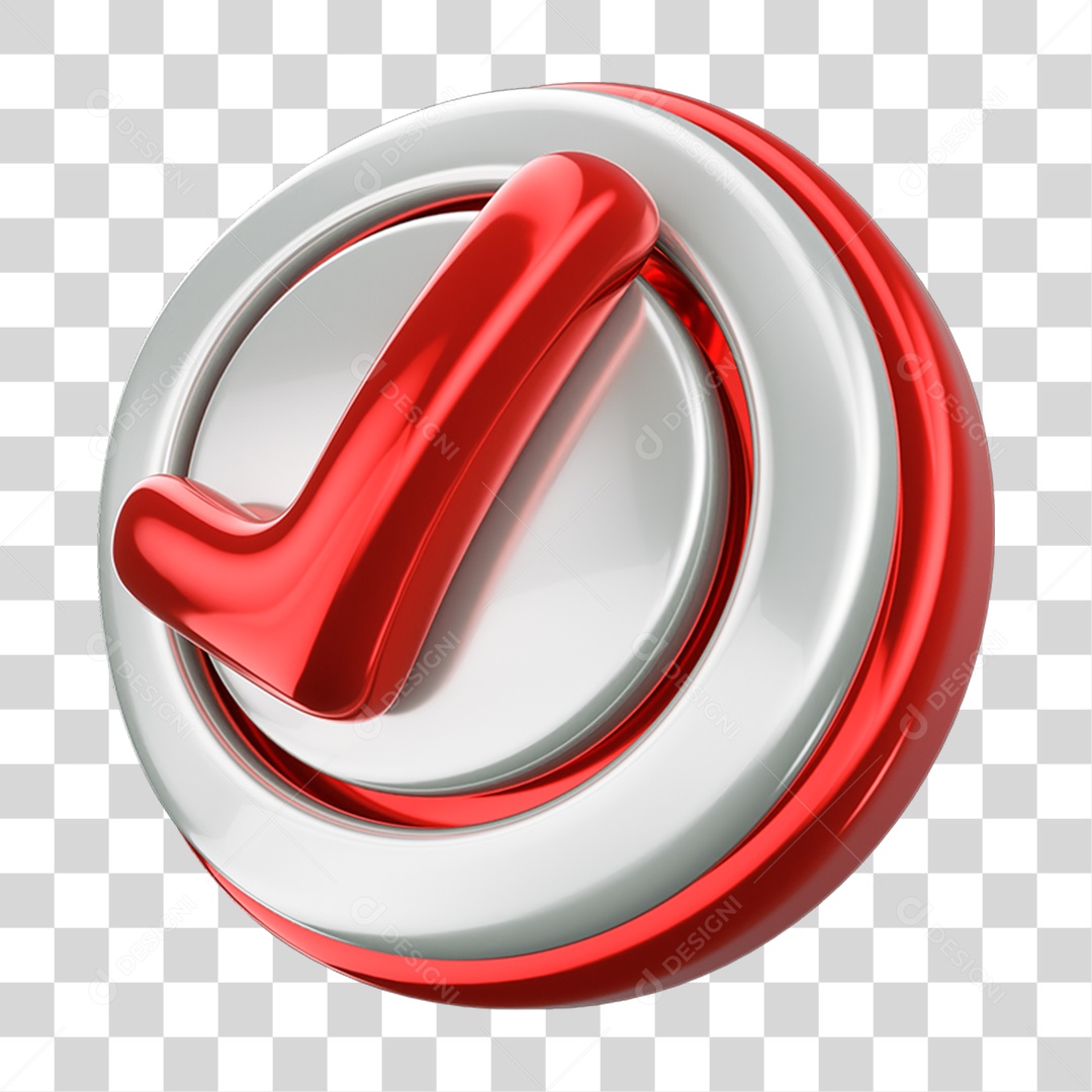 Elemento 3D Verificado Certo PNG Transparente