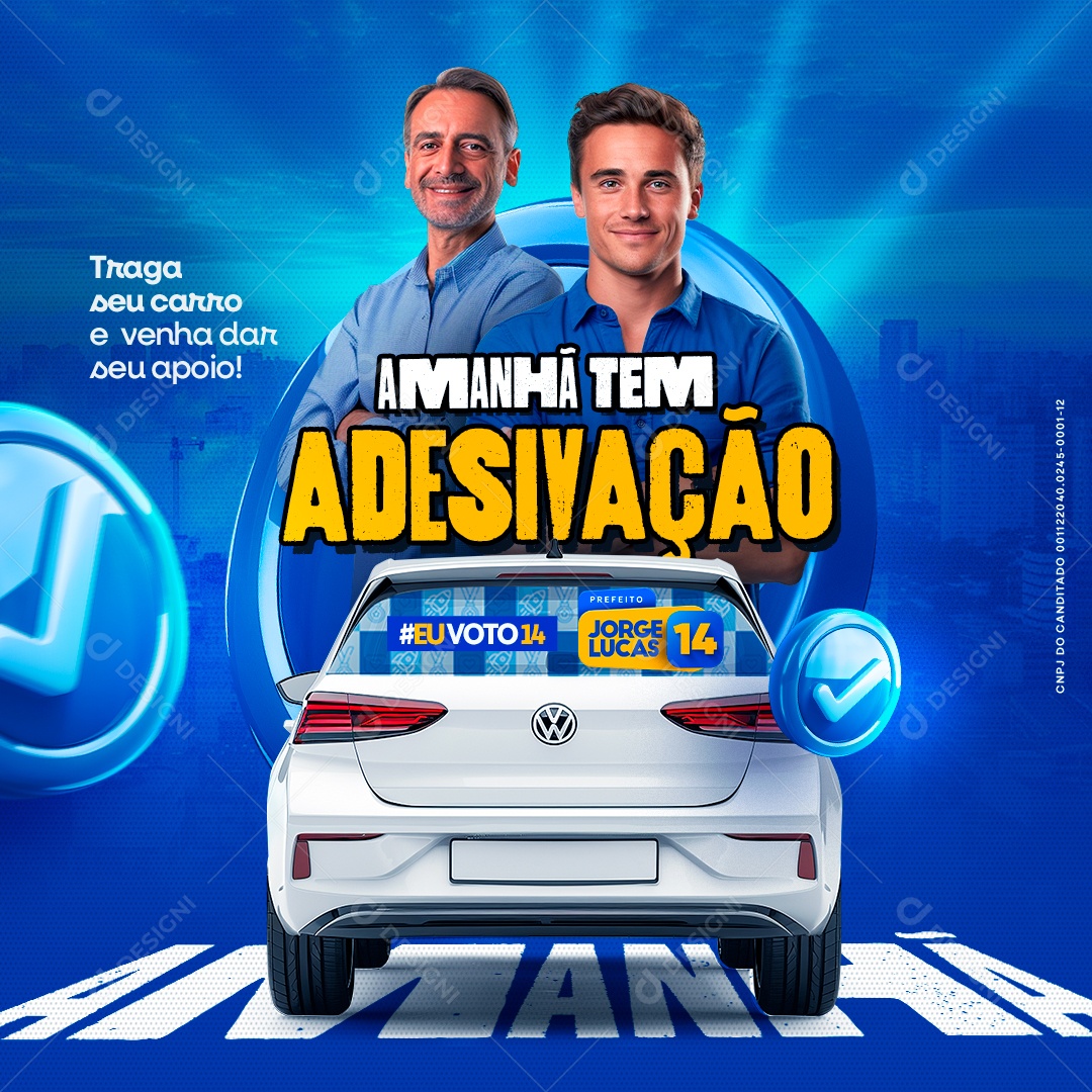 Bring your Car and Come Support Tomorrow has Editable Social Media PSD Sticker