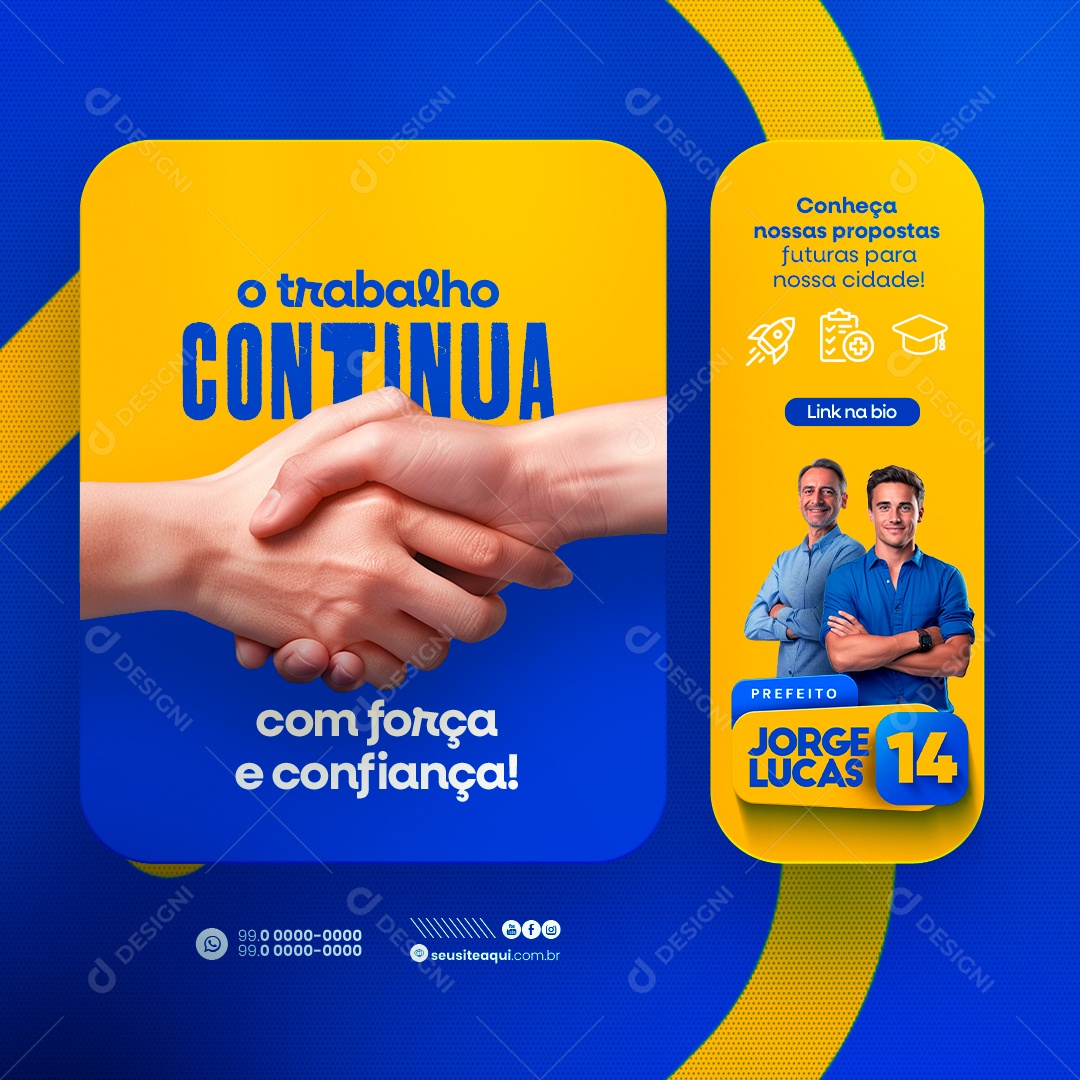 O Trabalho Continua com Força e Confiança Social Media PSD Editável