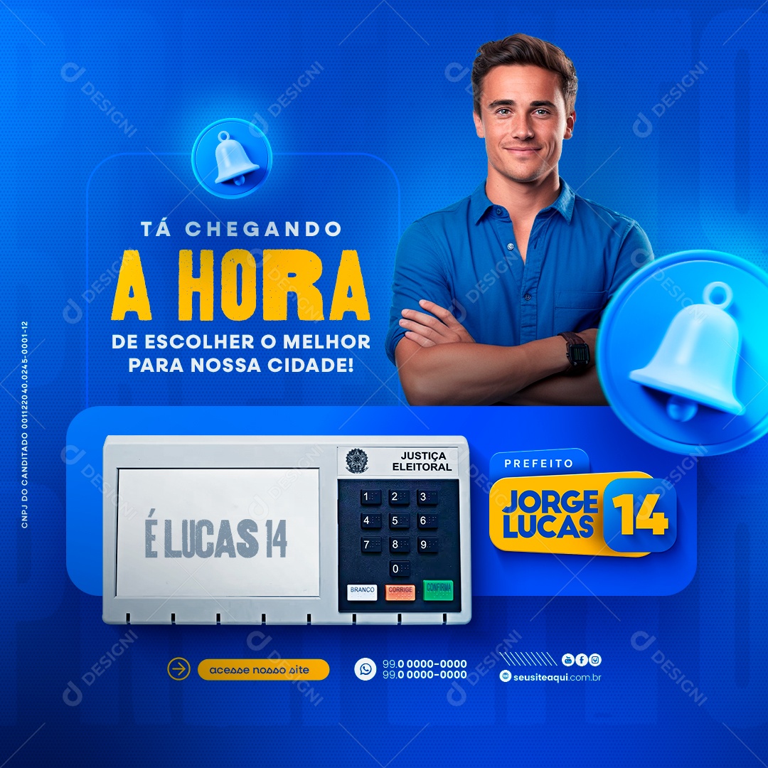 Tá Chegando a Hora de Escolher o Melhor para nossa Cidade Social Media PSD Editável