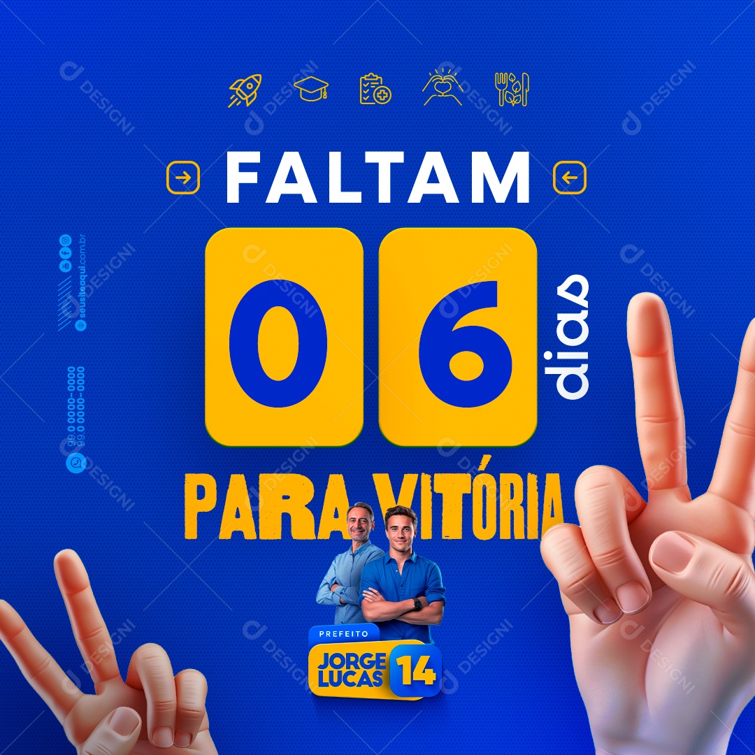 Faltam 06 Dias para Vitória Social Media PSD Editável