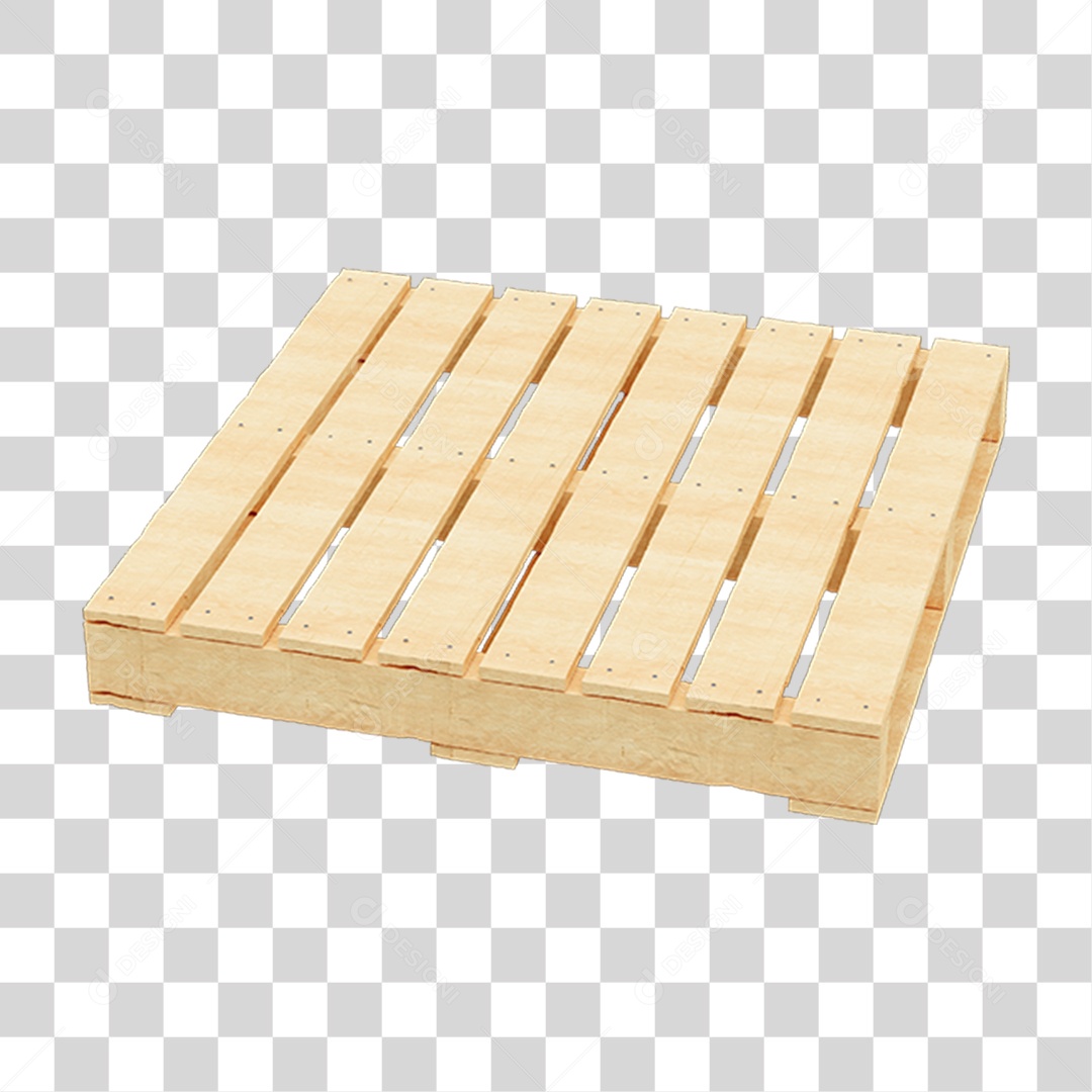 Elemento 3D Palete de Madeira PNG Transparente